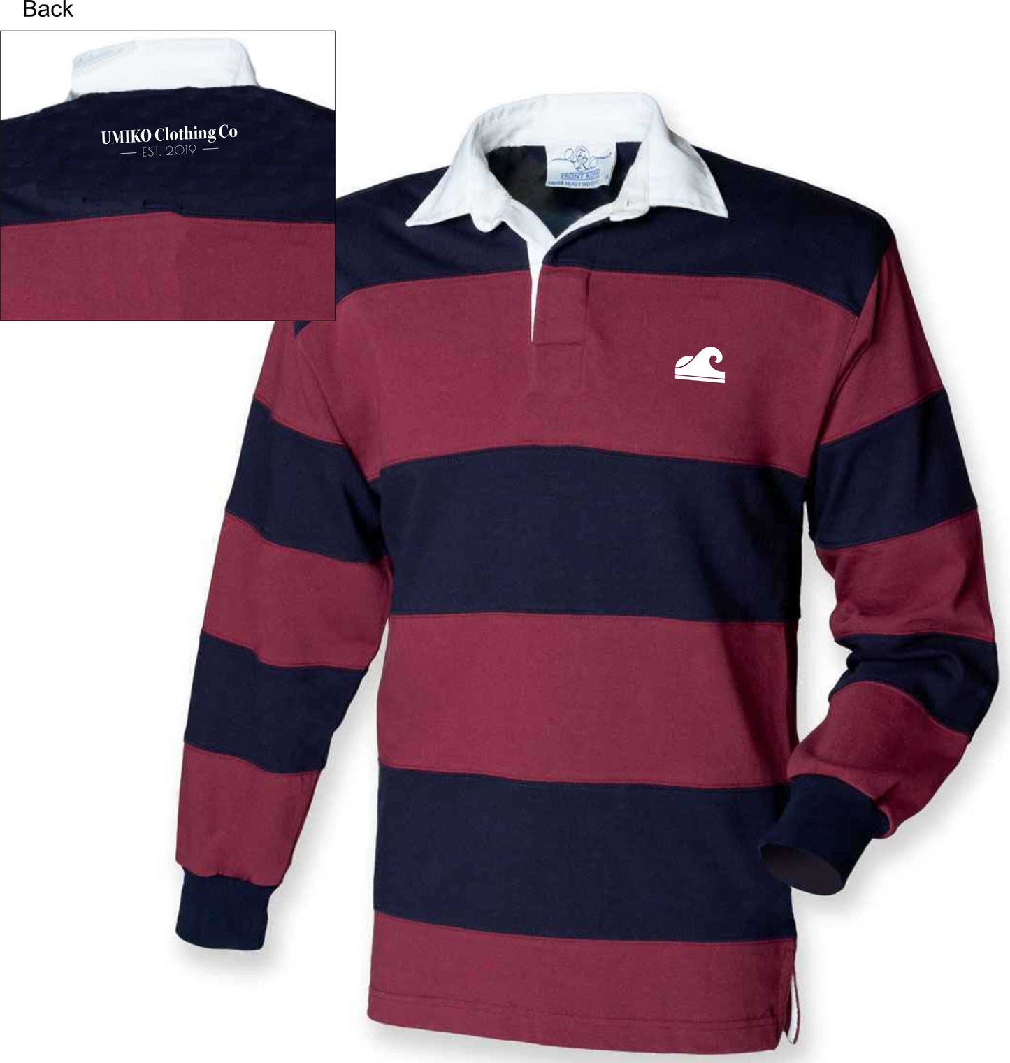 Rugby Shirt - Sewn Striped Wave design