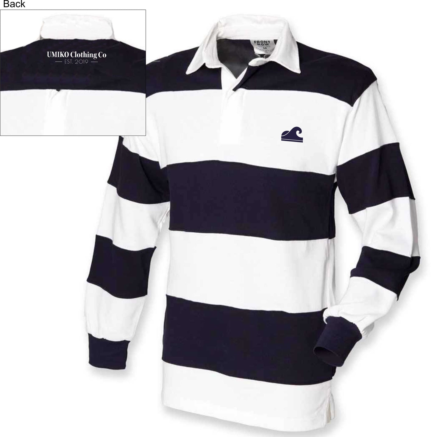 Rugby Shirt - Sewn Striped Wave design